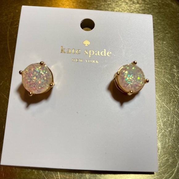 SOLD 🎉HP🎉 NWT Kate Spade New York Small Stud Earrings Glitter Opal - Picture 3 of 4